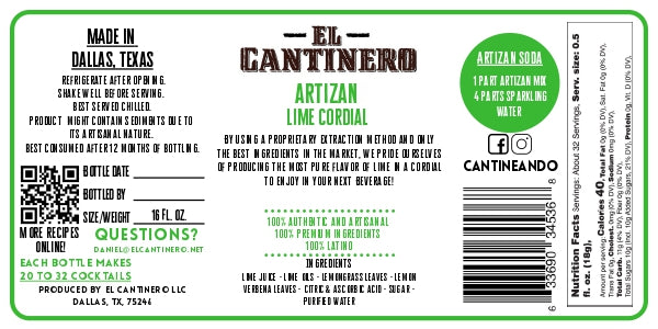 Artizan Lime Cordial